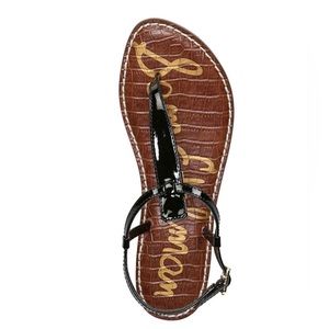 Sam Edelman Gigi Patent Black Leather Sandal BNWT